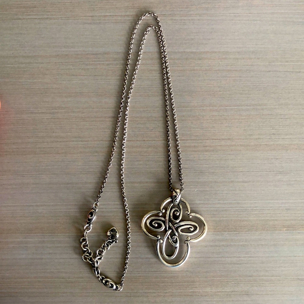 Brighton scroll necklace. 24” chain. Scroll 2” x 1.5”.